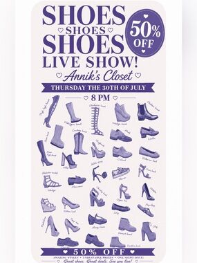 SHOES SHOES AND MORE SHOES AT 50% off